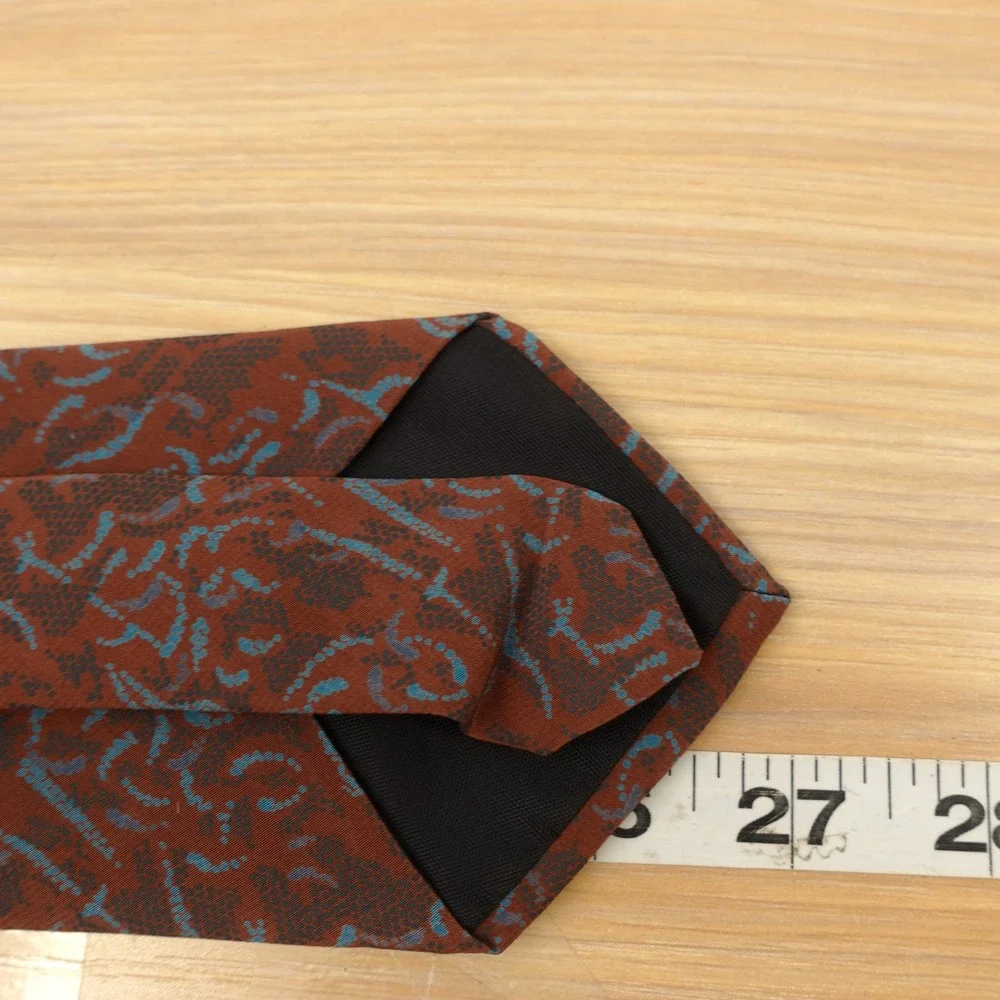Vintage Italian SIlk Tie Mens Rust Brown Earthy Boho Art Eclectic Dress PRIMA
